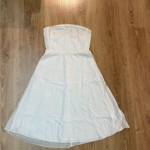 J. Crew White Cotton Strapless Dress